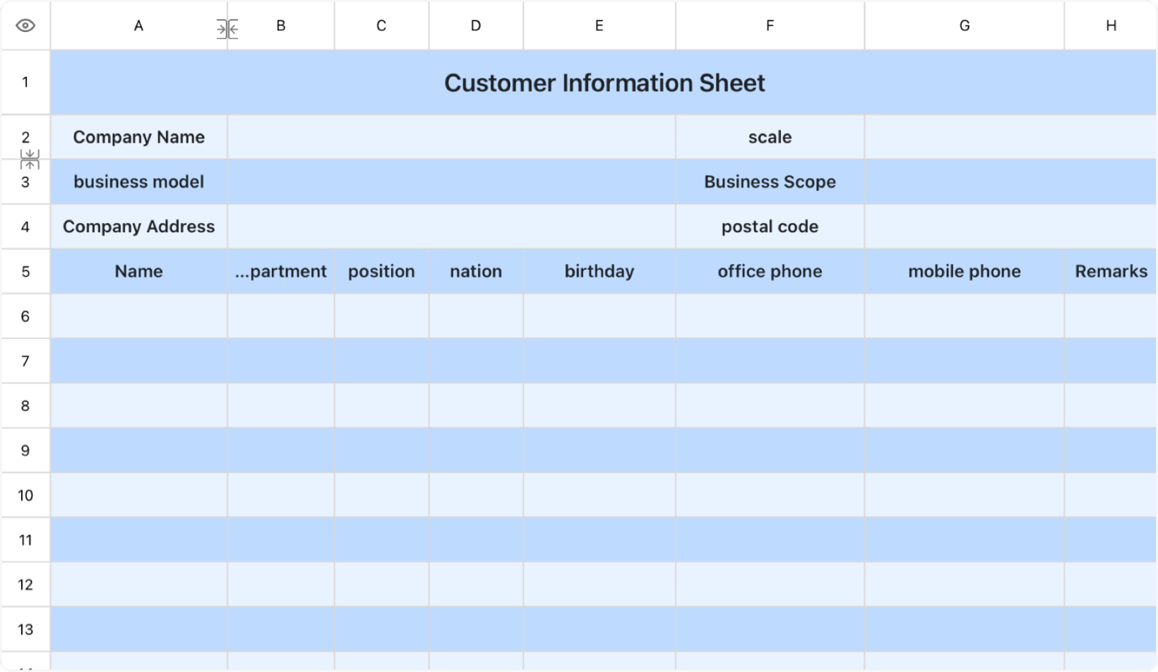 Customer Information Sheet